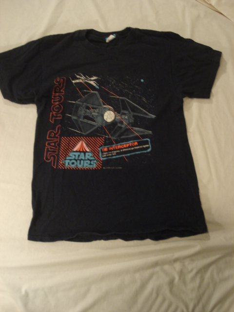 Star Tours Logo & TIE Interceptor Navy Blue T-Shirt - Star Wars