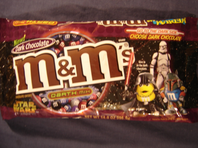 Vintage Star Wars M&Ms Dark Chocolate Peanut Darth Mix Bag Only 21.30  Oz