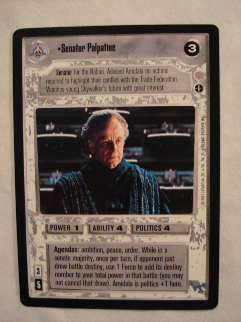 Star Wars CCG Coruscant Rare Senator Palpatine 