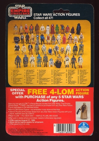 Details about   1983 Vintage Kenner Star Wars The Empire Strikes Back 4-LOM 65 Back WORN SEALED 